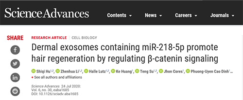 《Science Advances》上揭晓了一篇关于脱发的最新研究希望